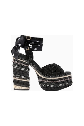 Kurt Geiger Chelsea Scarf 135 Lüks Tasarım, Kadın Platform Sandalet Siyah