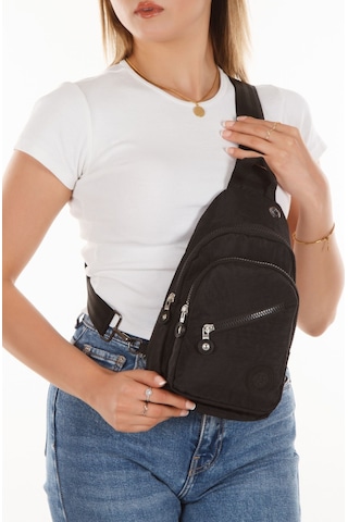 Newısh Polo Accessorıes Unısex Suya Dayanıklı Krınkıl Kumaş Siyah Çapraz Omuz Çantası Günlük,seyahat,okul Siyah