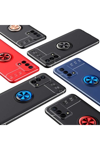 Oppo Reno A74 4G Kılıf Yüzüklü Magnetli Ravel Case