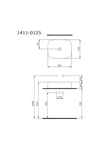 Bocchi New Age Lavabo 55 CM Parlak Siyah 1411-005-0125