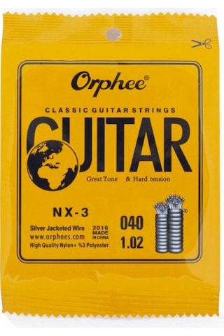 Orphee Nx-3 Klasik Gitar İçin 10 Adet Nylon 3.Tel G-Sol Teli-10Lu