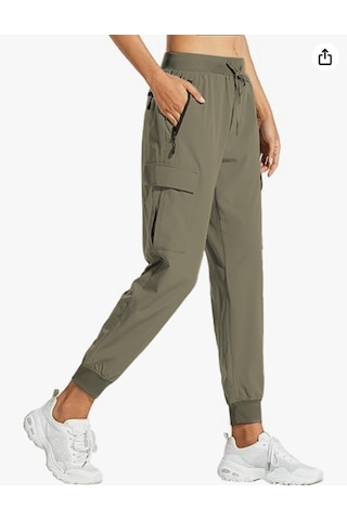 Kadın Quich Dry Hiking Athletic Joggers Doğa Yürüyüşü Günlük Pantolon 001 Haki