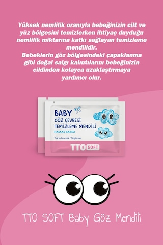 Tto Soft Baby Göz Çevresi Temizleme Mendili