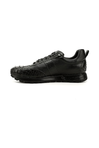 Gönderi(R) Erkek Siyah Piton Bağcıklı Hakiki Deri Comfort Sneaker Ddma73034490 Siyah