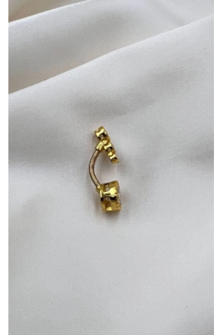 Bb Üç Taş Göbek Piercing Altın