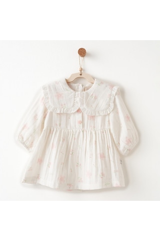Andywawa Kız Bebek Elbise Dress Muslin Anw-ac26622 Ekru Andywawa Kız Bebek Elbise Dress Muslin Anw-ac26622 Ekru