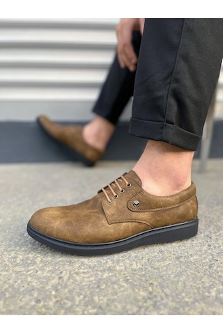 Mevese New Clasico Bağcıklı Cilt Erkek Klasik Ayakkabı - Camel