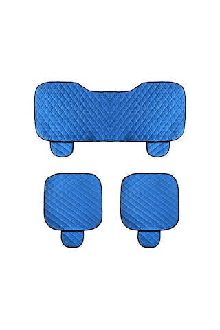 Araç Oto Koltuk Minderi Üçlü Set / Mavi Polar Araba Koltuk Minder
