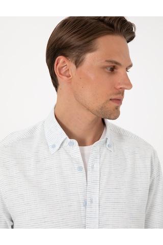 Pierre Cardin Erkek Mavi Gömlek Desenli 50307171-vr036 Mavi