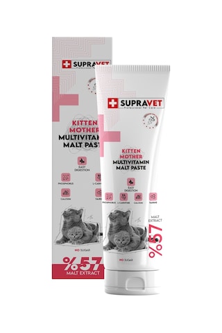 Supravet Hamile ve Yavru Kediler İçin Kalsiyum ve Taurinli Multi Vitamin Kedi Macunu 100 G