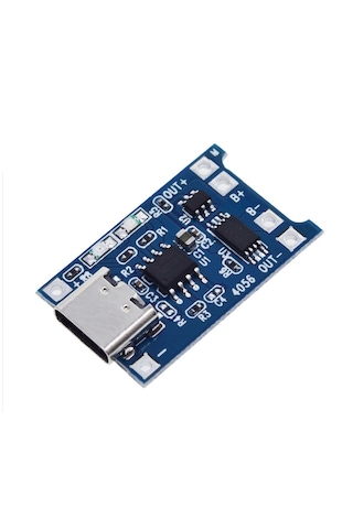 TP4056 Korumalı Lityum Pil Şarj Devresi Type C Usb Batarya