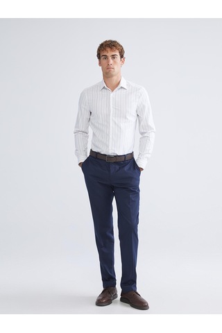 Lcw Busıness Bej Slim Fit Uzun Kollu Çizgili Erkek Gömlek