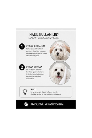 White Wash Beyaz Tüylü Köpek Şampuanı 250 Ml