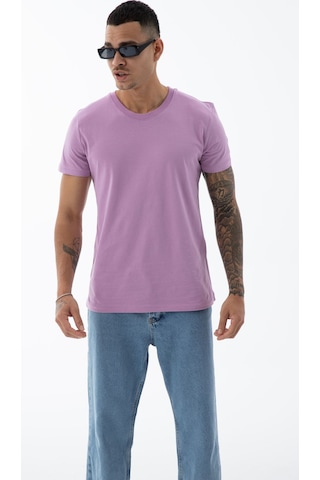 Erkek Pamuklu Kumaş Regular Fit Kesim Bisiklet Yaka T-shirt