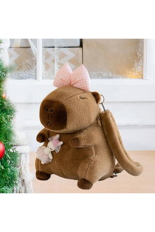 Homyl Capybara Sırt Çantası Günlük Sevimli Omuz Alışveriş Pembe Fiyonk