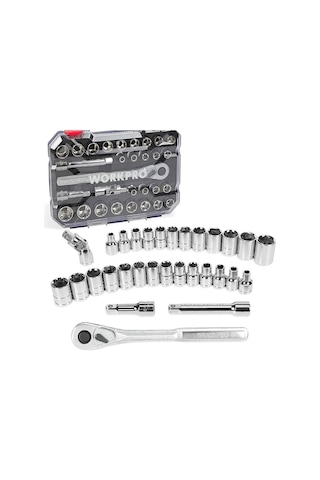 Workpro Wp202525 30 Parça 1/2 Cr-v Metrik/inç Profesyonel Lokma Takımı Fr Wp202525