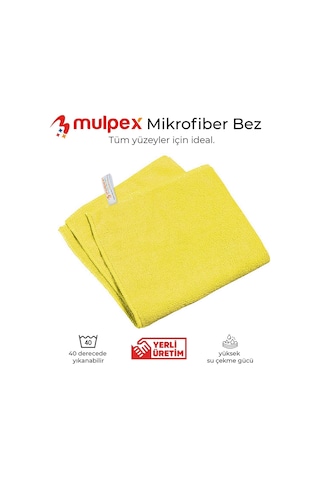Mulpex Mikrofiber Genel Temizlik Bezi Sarı 40 x 40 CM 400 Adet