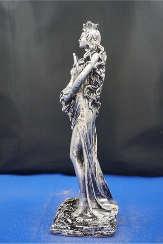 Fortuna Bereket Tanrıçası Heykeli - 28 Cm Mitolojik Biblo Hediyelik Eşya Ev Dekor Gümüş