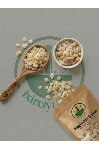 İxirciyusuf Akgünlük Sakızı Günlük Sakızı Sığla Reçinesi Boswellia Serrata Frankincense Resin Olibanum Doğal 50 G