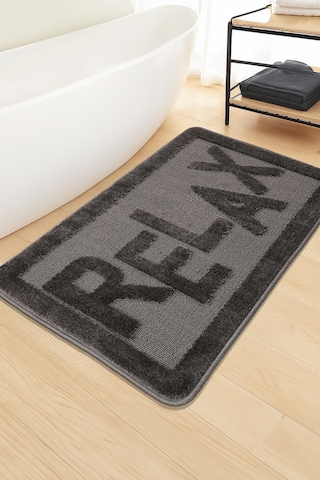 Doğal Kaymaz Taban Banyo Paspas Uzun Ömürlü Yumuşak Dokulu Su Emici Yıkanabilir Relax 60x100 Antrasit