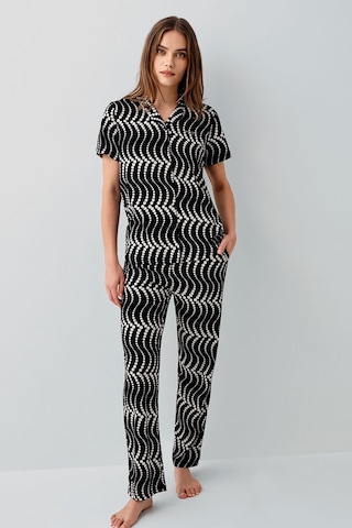 Pierre Cardin Kadın Siyah Gömlek Pijama Takım Pc9168-s-v1 Siyah