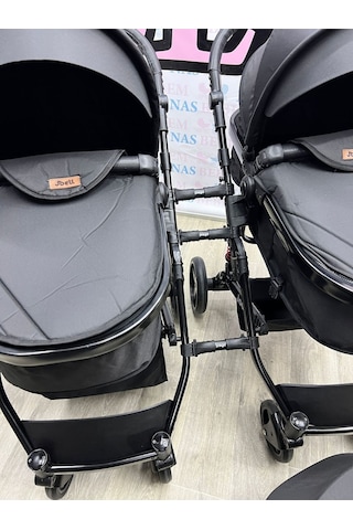 Bebemnas İkiz Yanyana Ayrılıp Birleşen Travel Bebek Arabası + 2 Adet Puset Dahil Tam Set