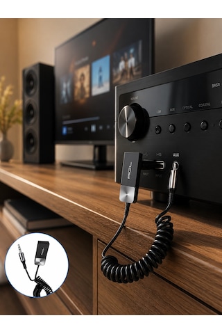 Mey İthalat Usb Aux Bluetooth Adaptörü Kablosuz Ses Aktarım Cihazı