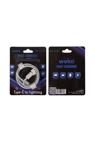 Weko Wk-29907 Beyaz 1 Metre Type-c To Lightning Şarj - Data Aktarım Kablosu Standart
