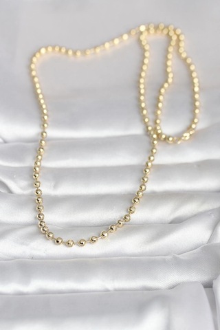 Mey Najmaddin Cm 14k Gold Renk Top Zincirli Model 60 Cm Kadın Kolye Najmaddin Altın