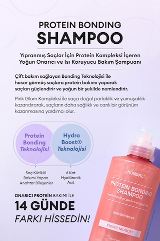 Yoğun Onarıcı Ve Isı Koruyucu Bakım Şampuanı Kundal Protein Bonding Shampoo 50ml Violet Muguet