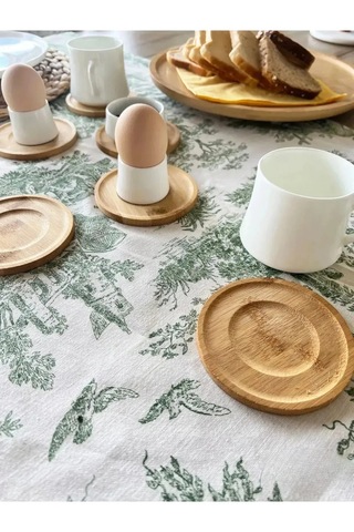6 Lı Yuvarlak Bambu Bardak Altlığı Seti Doğal, Şık Ve Dayanıklı İçecek Altlığı Bambu