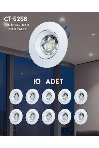 Cata Ct-5256 Safir Led Spot Beyaz Işık - 10 Lu Paket