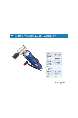 Wufu WFG3015 Havalı 6 MM Metal Gövde 90 Derece Kalıpcı Taşlama Wufu WFG3015 Havalı 6 MM Metal Gövde 90 Derece Kalıpcı Taşlama