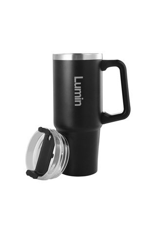 Lumin Quencher Tumbler 0,89 Litre Vakum Yalıtımlı Termos Bardak Kapaklı Ve Pipetli Black Edition