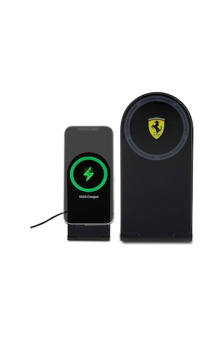 Ferrari Lisanslı Katlanabilir Baskılı Shield Logolu Magnetik Kablosuz Şarj Standı