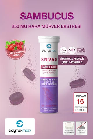 SN 250 Kara Mürver Ekstresi Vitamin C Propolis Çinko Vitamin D