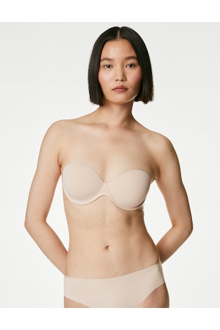 Marks & Spencer Destekli Yapışkanlı Straplez Sütyen T33002680 Pembe