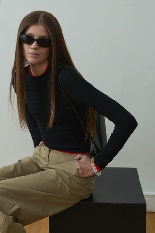 Suud Collection Siyah Kate Slim Tişört
