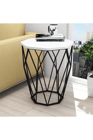 Variant Sofya Metal Yan Sehpa - Beyaz