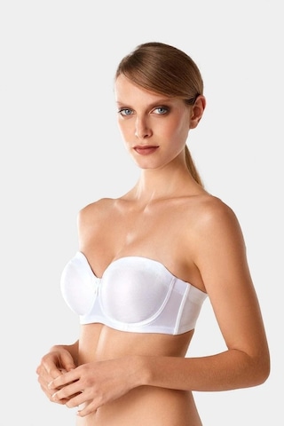 Pierre Cardin Kadın Beyaz 7031 Balenli Straplez Toparlayıcı Minimizer Sütyen Beyaz