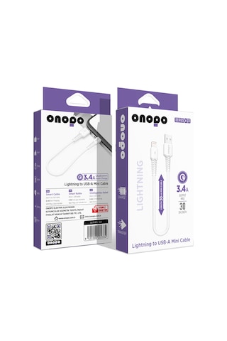 Lightning To Usb Mini Kablo 3.4a Hızlı Şarj Ve Data Kablosu 30cm
