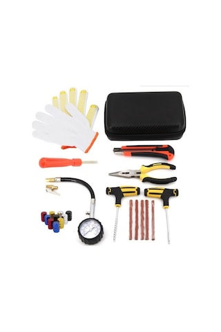 10 Adet / Takım Araba Lastik Delinme Tamir Kiti Lastik Basınç Göstergesi Anahtarı Kauçuk Şerit Oto Tamir Kiti