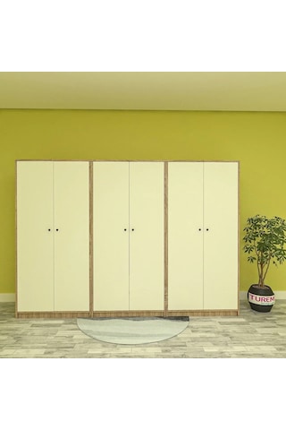 Troy 6 Kapılı Gardırop Mdf Sis Gri