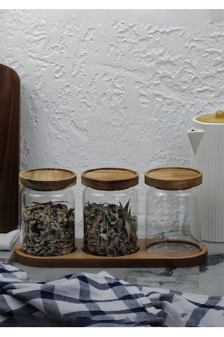 Akasya 3lü Kavanoz Seti - Cam Kavanoz Takımı - 3x600 Ml