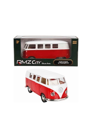 1:32 Rmz City Alman Klasikleri Serisi Die Cast Çek Bırak Model Araba - Kırmızı Volkswagen T1 Transpo