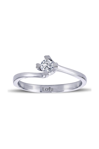 Lova E Renk 0,14 Karat Pırlanta Tektaş Yüzük - 1070027