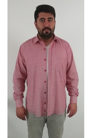 Tousus Regular Fit Pitikareli Vual Erkek Gömlek Kls-4012-tss Kırmızı