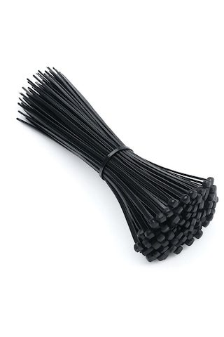 Siyah Kablo Bağı Plastik Cırt Kelepçe 4.8x300 Mm 100 Adet