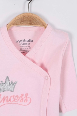 Prenses Desenli Müslin Kız Bebek Hastane Çıkışı Bebek Kıyafetleri Yenidoğan Hastane Çıkış Seti 5 Li Pembe