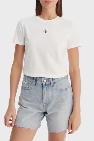 Calvin Klein Bayan T Shirt Lv047ab213 Yaf Beyaz BEYAZ